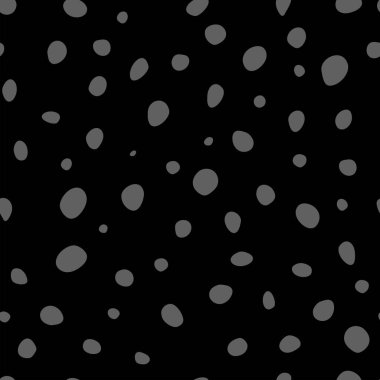 Vector illustration. Spotted grey, black and white background. Geometric abstract pattern with hand drawn circles. Randomly scattered dots of irregular shape.