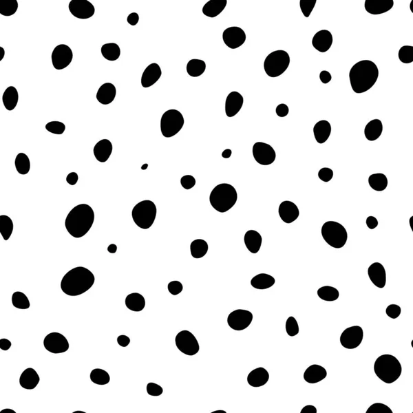 Vector illustration. Spotted grey, black and white background. Geometric abstract pattern with hand drawn circles. Randomly scattered dots of irregular shape.