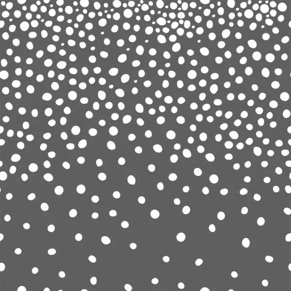 Vector Illustration Hand Drawn Polka Dot Texture Spotted Grey Black — Stockvektor