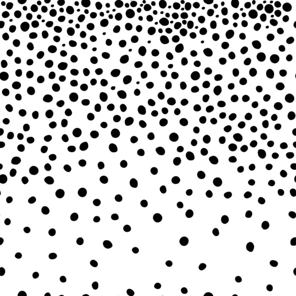 Vector Illustration Hand Drawn Polka Dot Texture Spotted Grey Black — Stockvektor