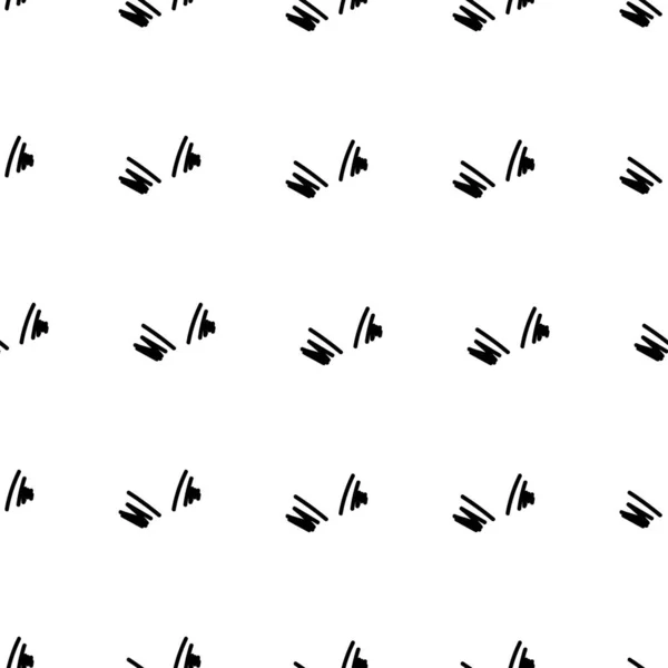 Vector Hand Drawn Monochrome Grey Black White Seamless Pattern Hatching — Vetor de Stock