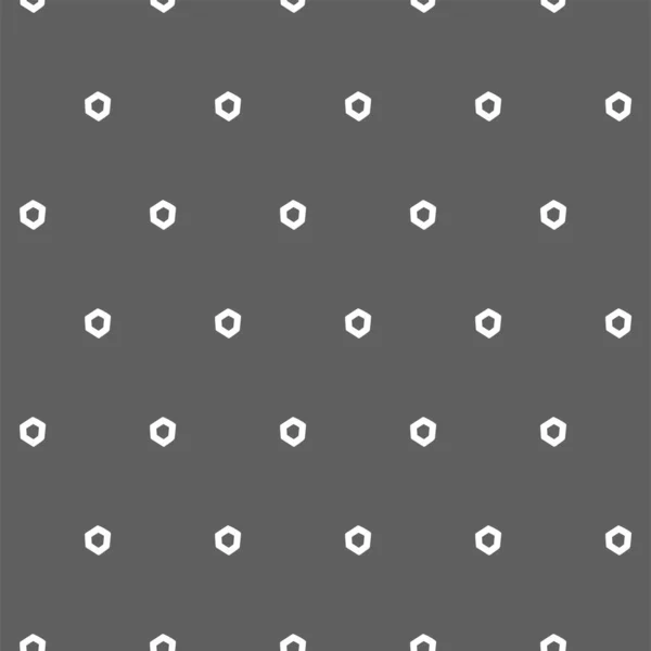 Vector Texture Contour Hexagon Monochrome Black White Grey Geometric Seamless —  Vetores de Stock