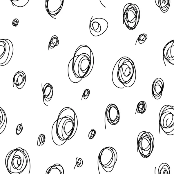 Vector Hand Drawn Monochrome Grey Black White Seamless Pattern Hatching — Archivo Imágenes Vectoriales