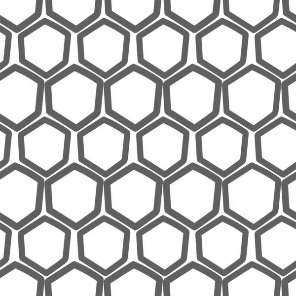 Vector Texture Contour Hexagon Monochrome Black White Grey Geometric Seamless — Archivo Imágenes Vectoriales