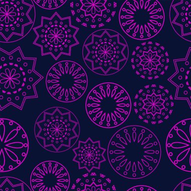 Vektör. Renkli bir arka planda Papel Picado deseni delinmiş. Hispanik Miras Ayı. Web pankartı, poster, kapak, sıçrama, sosyal ağ için çokgen kusursuz desen.