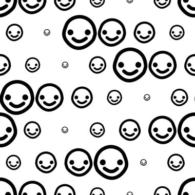 Vector. Geometric seamless pattern. Solid contour circles and dots connected to each other. Perforated background. Simple monochrome contrast pattern. Abstract pattern with simple geometric shapes.