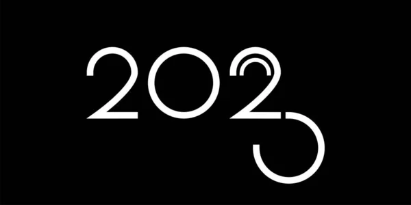 エクター 2023年の新年のロゴテキストデザイン 2023年のタイポグラフィのロゴが入ったデザインテンプレート 2023年新年のシンボルコレクション ブランディング バナー カバー はがきのためのミニマリズムの背景 — ストックベクタ