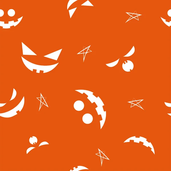Vector Seamless Repeating Cartoon Face Pattern Thanksgiving Halloween Concept Seasonal — Stock Vector