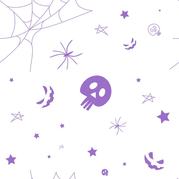 Vector Feliz Patrón Halloween Colorido Divertido Estilo Dibujos Animados Fondo — Vector de stock