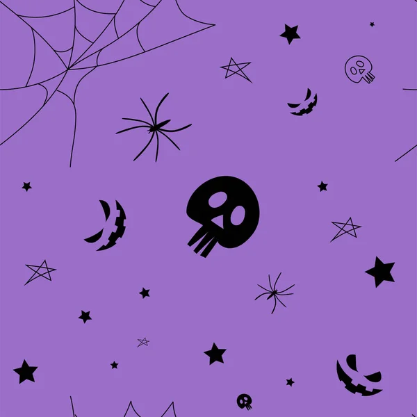 Vector Padrão Halloween Colorido Feliz Estilo Desenho Animado Engraçado Fundo —  Vetores de Stock