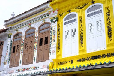 Malacca şehrindeki renkli binalar