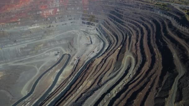 Taş Ocağı Açık Çukur Büyük Demir Cevheri Madencilik Büyük Taş — Stok video