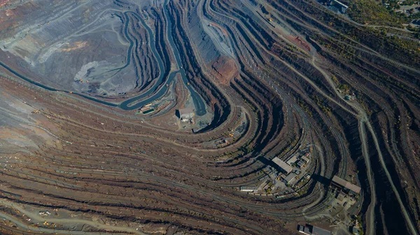 Huge Iron Ore Quarry Iron Ore Quarry Top View Aero — Stock Photo, Image