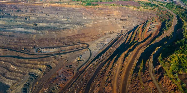 Quarry Iron Ore Mining Top View — Stock Photo, Image