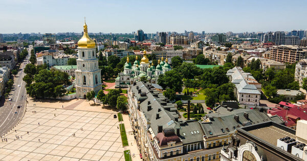 St. Sophia's Cathedral Kiev from the height of St. Sophia's Square cityscape