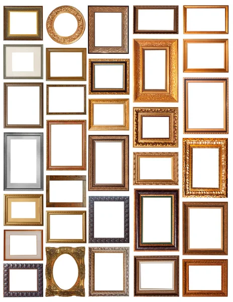 Set Picture Frames Isolated White Background — Stock Photo, Image