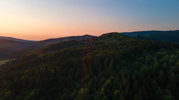 Гірський Ліс Заході Сонця Вид Зверху — стокове фото