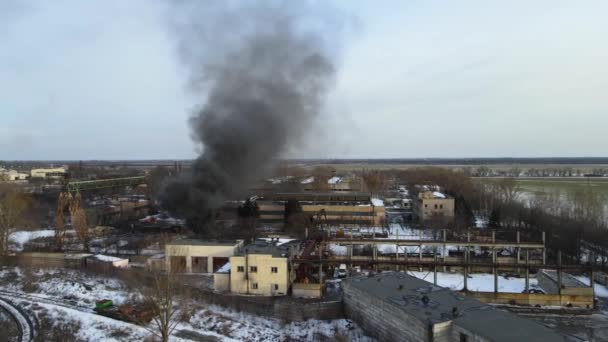 Vuur Verbrandt Brandstoffen Smeermiddelen Slechte Ecologie Emissies — Stockvideo