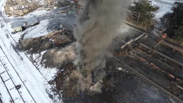 Вогонь Спалює Паливо Мастила Погані Екологічні Викиди — стокове відео
