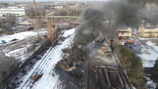 Вогонь Спалює Паливо Мастила Погані Екологічні Викиди — стокове відео
