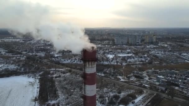 Komín Kouř Kotelna Výška Místnosti Dronové Páry — Stock video