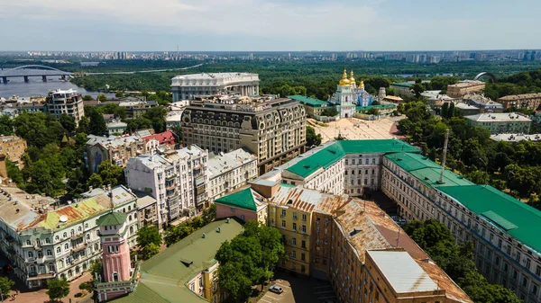 Kiev Capital Ucrania Desde Vista Pájaro Disparando Con Dron Verano — Foto de Stock