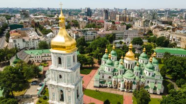 Aziz Sophia Katedrali Kiev. St. Sophia Meydanı 'nın tepesinden.