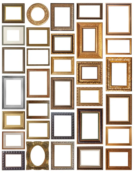 Set Picture Frames Isolated White Background — Stock Photo, Image