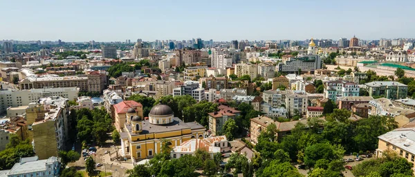 Kiev Capital Ukraine Bird Eye View Shooting Drone Summer — Stock Photo, Image