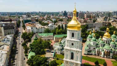 Aziz Sophia Katedrali Kiev. St. Sophia Meydanı 'nın tepesinden.