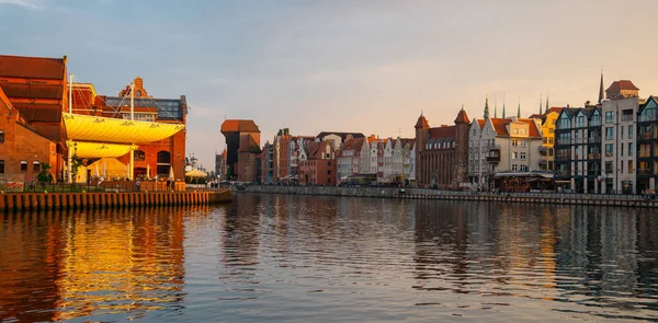 Scenic Summer Evening Panorama Architectural Embankment Pier Canal River Illumination — 스톡 사진