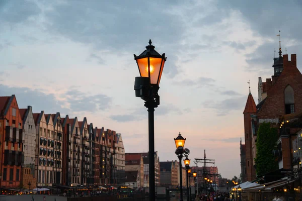 Scenic Summer Evening Panorama Architectural Old Town Gdansk Poland — ストック写真