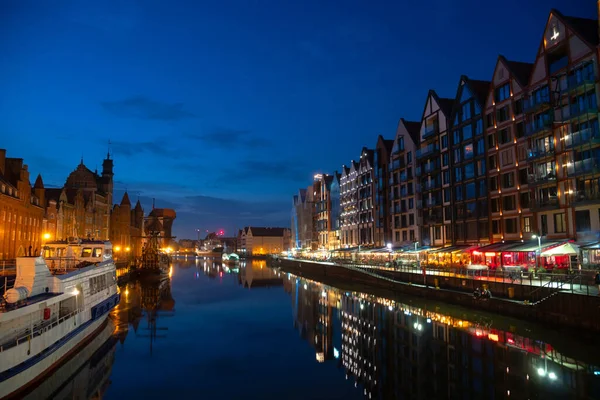 Scenic Summer Evening Panorama Architectural Embankment Pier Canal River Illumination — ストック写真