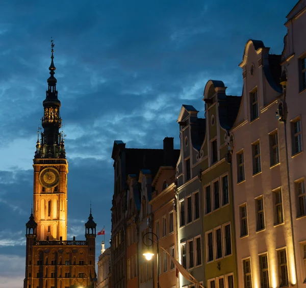 Gdansk Poland Mimari Kasabası Nın Manzaralı Yaz Akşamı Panoraması — Stok fotoğraf