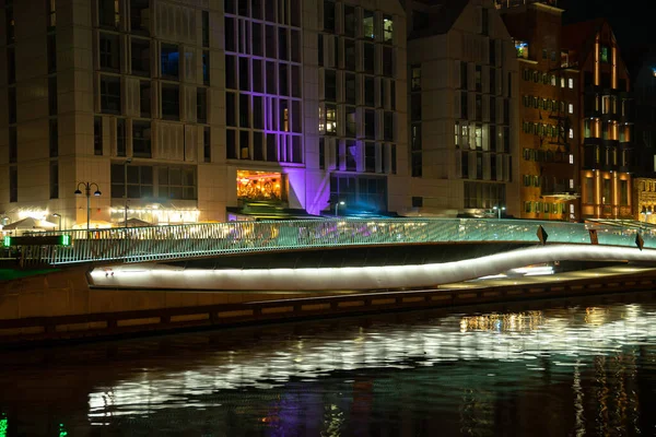 Picturesque Summer Evening Panorama Architectural Pier Old Town Gdansk Poland — ストック写真