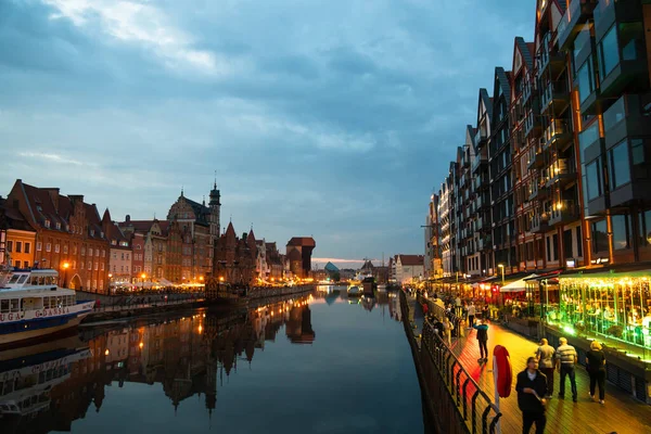 Scenic Summer Evening Panorama Architectural Embankment Baltic Port Evening Street — 스톡 사진