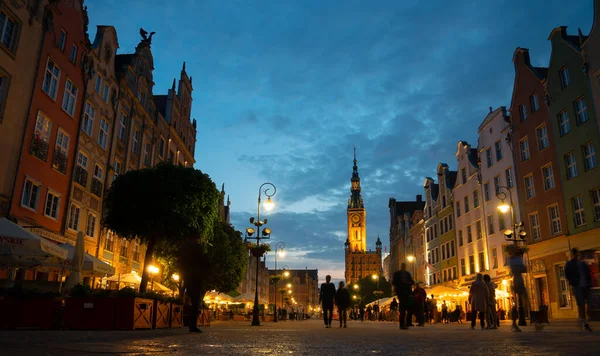 Scenic Summer Evening Panorama Architectural Pedestrians Tourists People Walk Evening — Stock Photo, Image