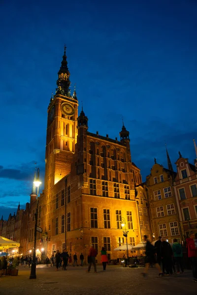 Old Town Gdansk Poland Mimari Akşam Sokak Manzarası Temmuz 2022 — Stok fotoğraf