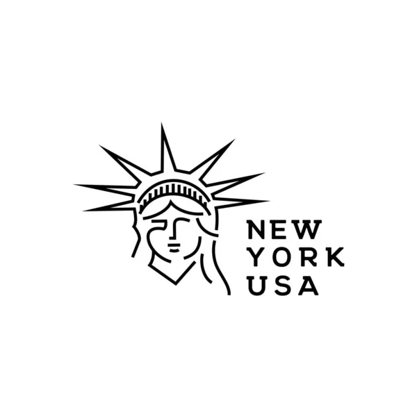 Özgürlük Heykeli Çizgi Sanat Heykeli Logo Tasarım Şablonu Özgürlük Heykeli Telifsiz Stok Illüstrasyonlar