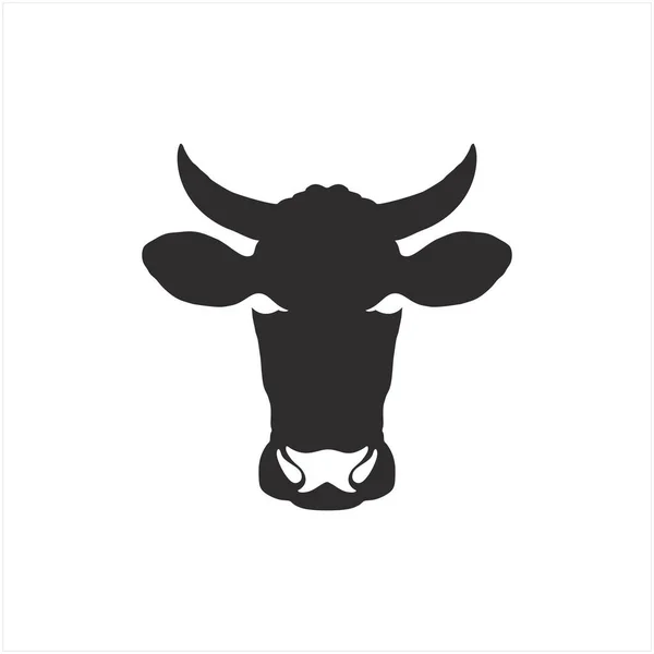 Cow Head Logo Design White Background Farm Animal Logo Design — Vetor de Stock