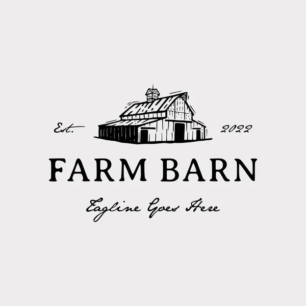 Vintage Farm Barn Logo Design Barn Wood Building House Farm — Διανυσματικό Αρχείο
