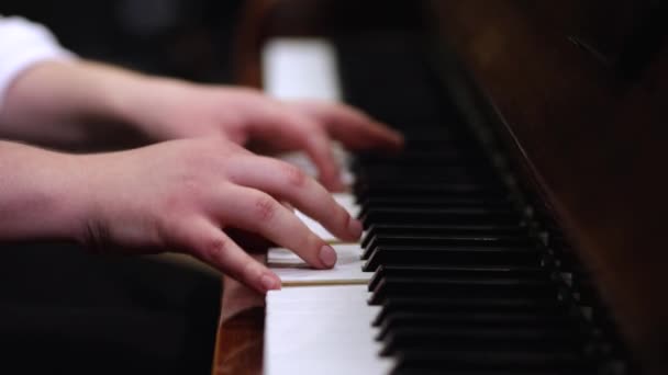 Nahaufnahme der Hände von Pianisten, die professionell Klavier spielen — Stockvideo