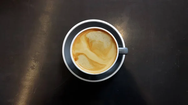 Eine Tasse Latte Art Kaffee Als Hintergrund — Stockfoto