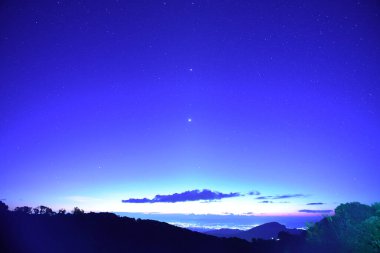 Birçok yıldızlı gece gökyüzü manzarası 