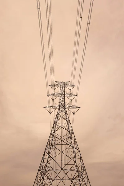 High Voltage Post High Voltage Tower Sky Background — Stock Photo, Image
