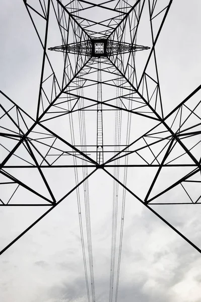 High Voltage Post High Voltage Tower Sky Background Take Selective — Fotografia de Stock