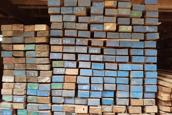 Piles Wooden Boards Warehouse — Foto de Stock