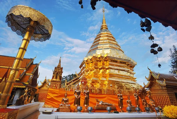 Goldene Pagode Wat Phra Doi Suthep Chiangmai Thailand — Stockfoto