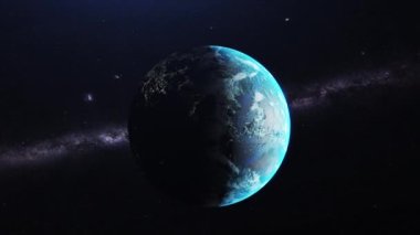 Uzaydan Kuzey Amerika. Dünya gezegeni Kuzey Amerika kıtasına yakınlaşır