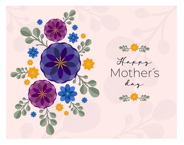 Floral Greeting Card Mothers Day — Stock Vector